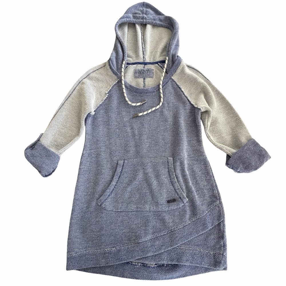 Marc New York Performance Hoodie SMALL Long Sleeve Tunic Reverse Stitching Blue‎